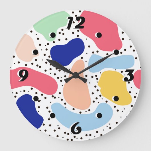 Abstracte leuke moderne kinder zomervormen grote klok (Voorkant)