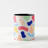 Abstracte leuke moderne kinder zomervormen tweekleurige koffiemok (Center)