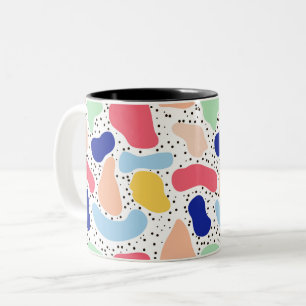 Abstracte leuke moderne schattige kinderzomer vorm tweekleurige koffiemok