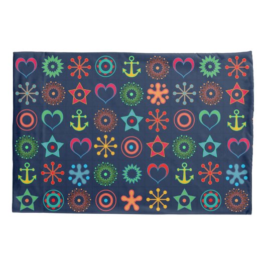 Abstracte leuke vormen retro design print kussensloop (Achterkant)