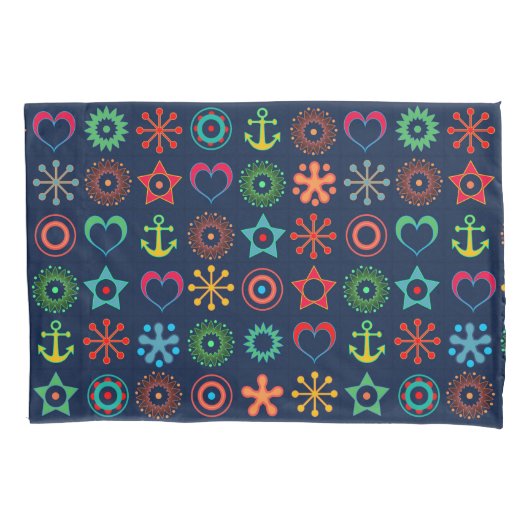 Abstracte leuke vormen retro design print kussensloop (Voorkant)