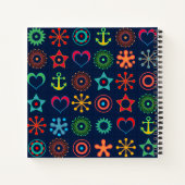 Abstracte leuke vormen retro design print notitieboek (Achterkant)