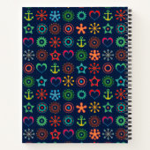 Abstracte leuke vormen retro design print notitieboek (Achterkant)