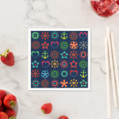 Abstracte leuke vormen retro design print servet (Insitu)