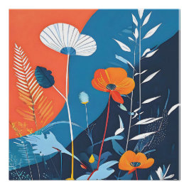 Abstracte Levendige Bloemen Poster