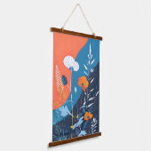 Abstracte Levendige Bloemen Poster Hangend Wandkleed (Gebogen)