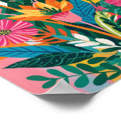 Abstracte levendige bloemenkunst poster (Hoek)