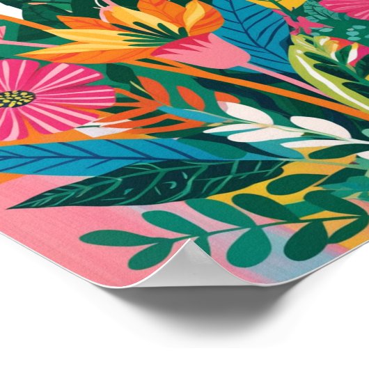 Abstracte levendige bloemenkunst poster (Hoek)