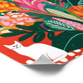 Abstracte levendige bloemenkunst poster (Hoek)