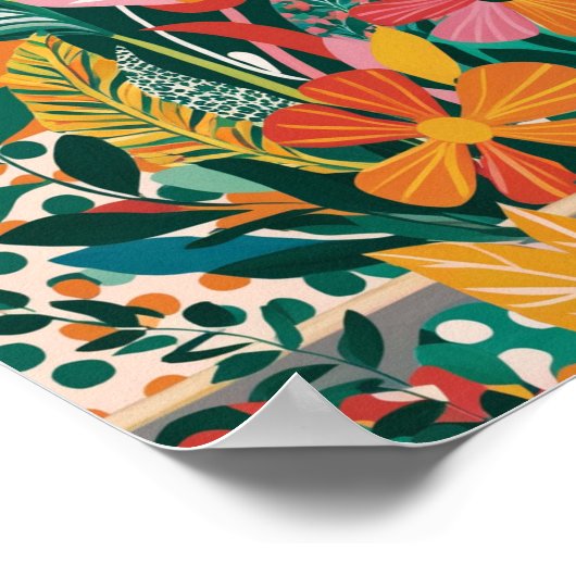 Abstracte levendige bloemenkunst poster (Hoek)