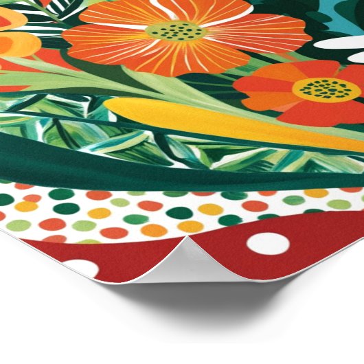 Abstracte levendige bloemenkunst poster (Hoek)