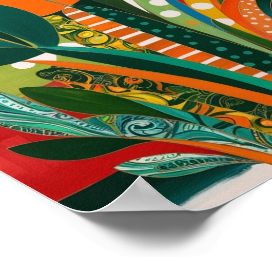 Abstracte levendige bloemenkunst poster (Hoek)