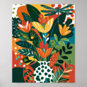 Abstracte levendige bloemenkunst poster (Voorkant)