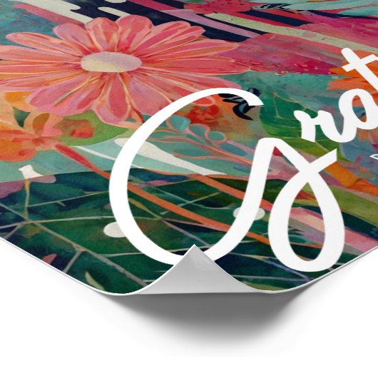 Abstracte levendige bloemenkunst poster (Hoek)