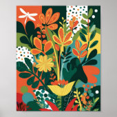 Abstracte levendige bloemenkunst poster (Voorkant)