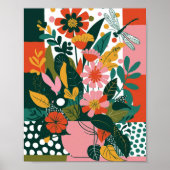 Abstracte levendige bloemenkunst poster (Voorkant)