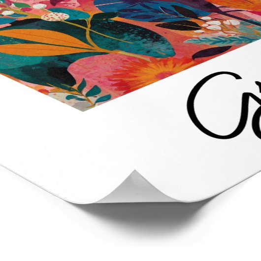 Abstracte levendige bloemenkunst poster (Hoek)