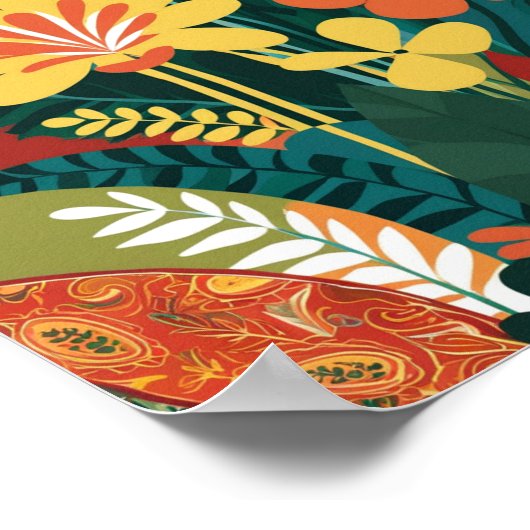 Abstracte levendige bloemenkunst poster (Hoek)