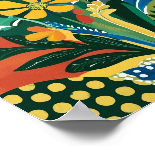 Abstracte levendige bloemenkunst poster (Hoek)