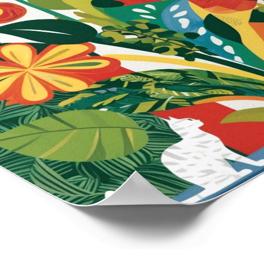 Abstracte levendige bloemenkunst poster (Hoek)