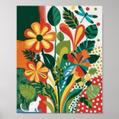 Abstracte levendige bloemenkunst poster (Voorkant)