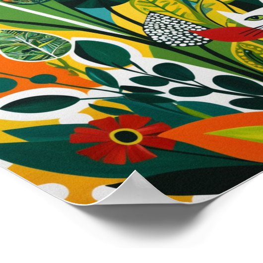 Abstracte levendige bloemenkunst poster (Hoek)