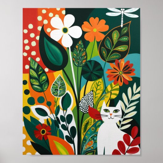 Abstracte levendige bloemenkunst poster (Voorkant)