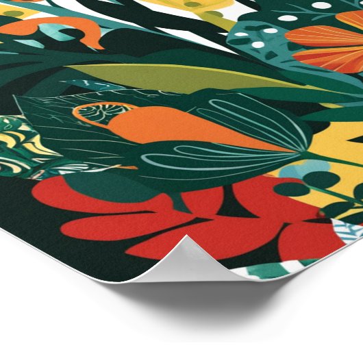 Abstracte levendige bloemenkunst poster (Hoek)