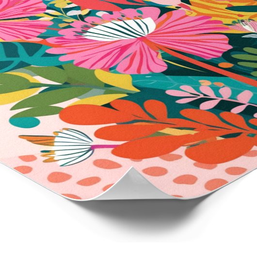 Abstracte levendige bloemenkunst poster (Hoek)