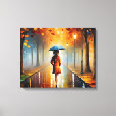 Abstracte levendige herfstval laat regenachtige st canvas afdruk (Voorkant)