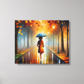 Abstracte levendige herfstval laat regenachtige st canvas afdruk (Voorkant)