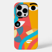 Abstracte levendige kleur gezicht Art iPhone Case (Achterkant)