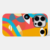 Abstracte levendige kleur gezicht Art iPhone Case (Achterkant (horizontaal))