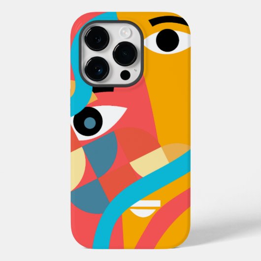Abstracte levendige kleur gezichtskunst iPhone hoe Case-Mate iPhone Case (Achterkant)