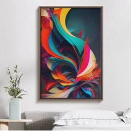 Abstracte levendige kleurenmix, modern trendy stij poster