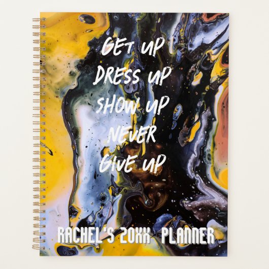 Abstracte levendige kleurmix, modern trendy stijlv planner (Voorkant)