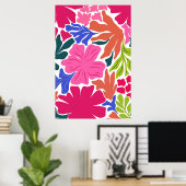 Abstracte levendige lichte en gedurfde Floral Wall Poster (Thuiskantoor)