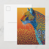 Abstracte Levendige Luipaard Kunst Briefkaart (Voorkant / Achterkant)