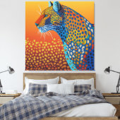 Abstracte Levendige Luipaard Kunst Canvas Afdruk (Insitu (Slaapkamer))