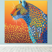 Abstracte Levendige Luipaard Kunst Canvas Afdruk (Insitu (Houten vloer))