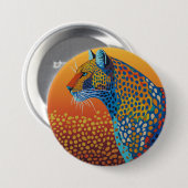 Abstracte Levendige Luipaard Kunst Ronde Button 7,6 Cm (Voorkant /achterkant)