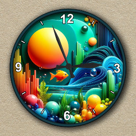 Abstracte levendige oceaan Ronde Klok