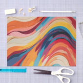 Abstracte levendige regenboog golvende strepen tissuepapier (Craft)