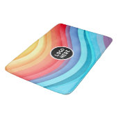 Abstracte Levendige Regenbooggolven | Voeg uw Logo Badmat (Gekanteld)