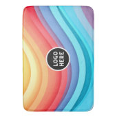 Abstracte Levendige Regenbooggolven | Voeg uw Logo Badmat (Voorkant Verticaal)