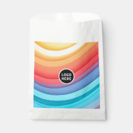 Abstracte Levendige Regenbooggolven | Voeg uw Logo Bedankzakje