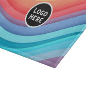 Abstracte levendige regenbooggolven | Voeg uw Logo Snijplank (Hoek)
