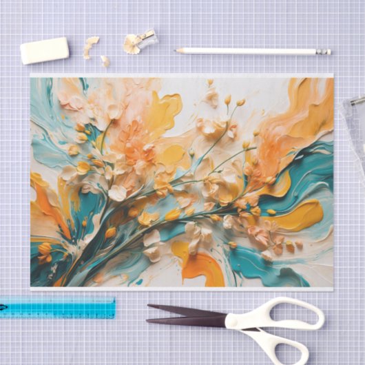 Abstracte Levendige Springtime Wildflower Tissuepapier (Craft)