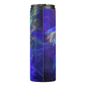 Abstracte levendige wervelingen van roze groen bl Thermosbeker (Achterkant)