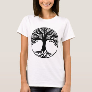 Abstracte levensboom bovenaan t-shirt